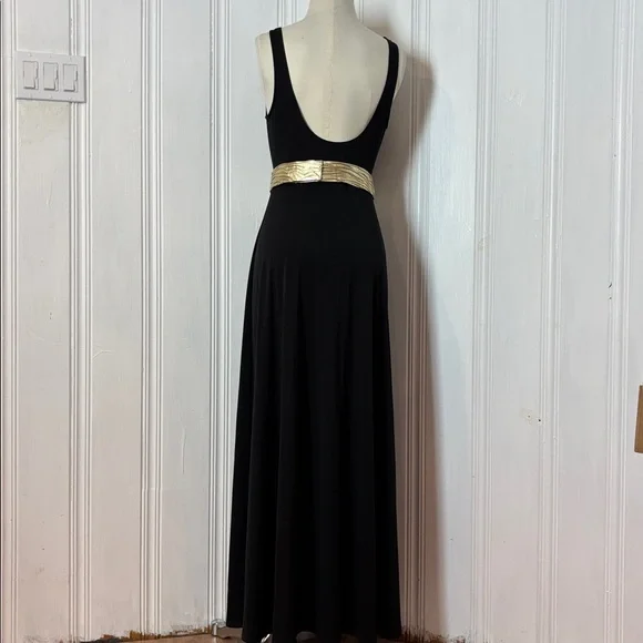 HALARA Black Maxi Dress | Cowl Neck, Open Back, Hidden Slit | Size M - Picture 3 of 11